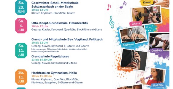 Kostenlose Instrumenten-Rallyes im Landkreis Hof
